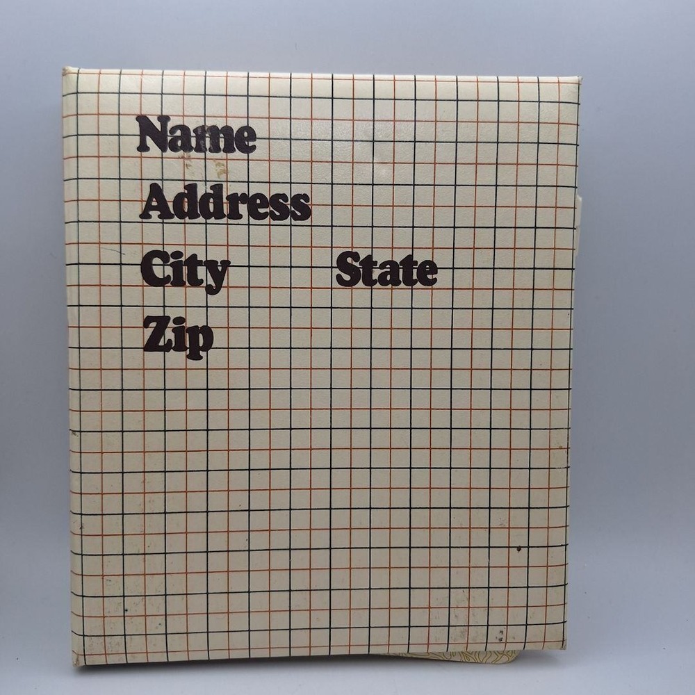 Vintage CR Gibson Address Book Organizer Grid Pattern Broken Cover Binding